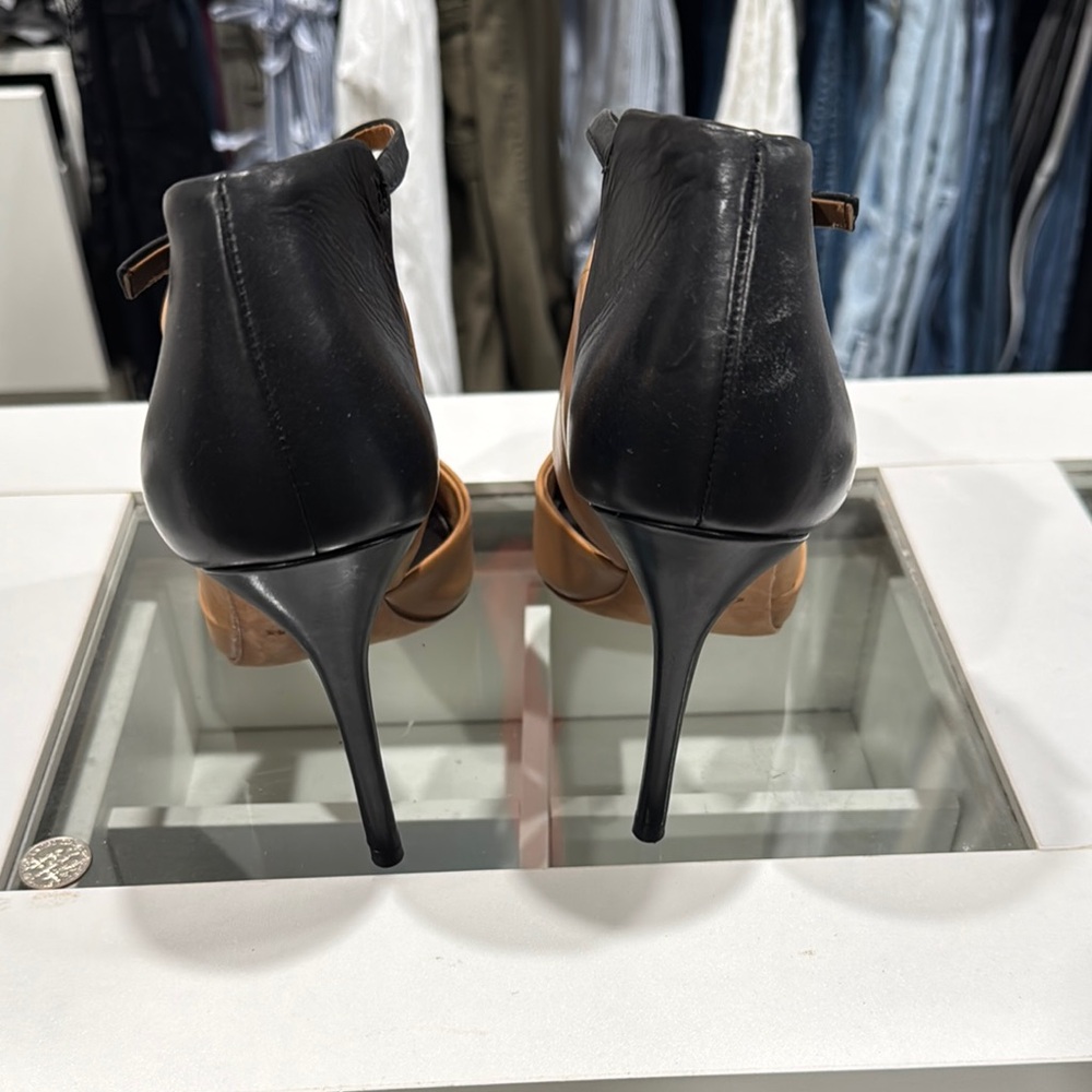 Coach Black and Tan Leather Heels - Picture 2 of 4